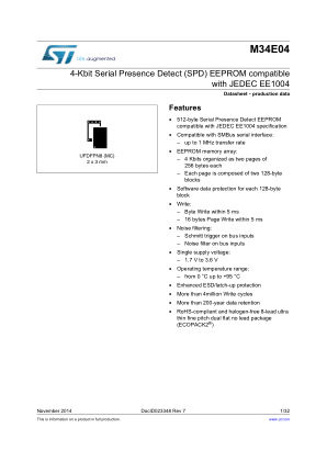 M34E04 datasheet cover page
