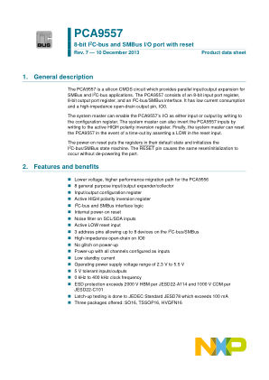 PCA9557 datasheet cover page
