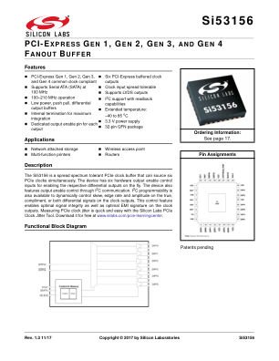 SI53156-A01AGM datasheet cover page