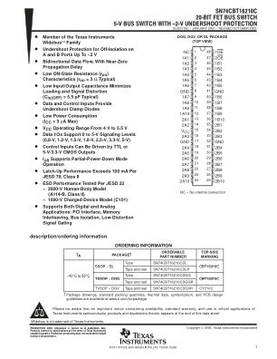 SN74CBT16210C 数据手册首页