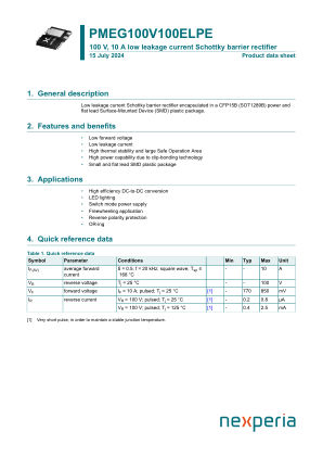 PMEG100V100ELPEZ datasheet cover page