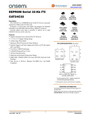 CAT24C32 数据手册首页