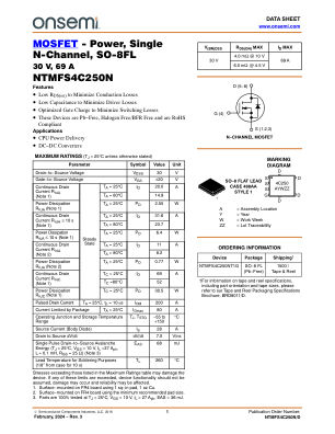 NTMFS4C250N 数据手册首页