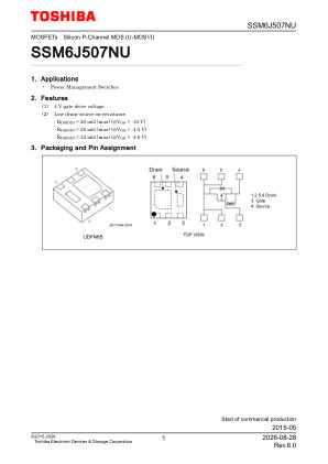 SSM6J507NU datasheet cover page
