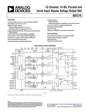 AD5378 数据手册首页