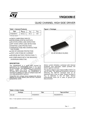 VNQ830M-E datasheet cover page