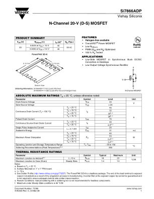 SI7866AD datasheet cover page