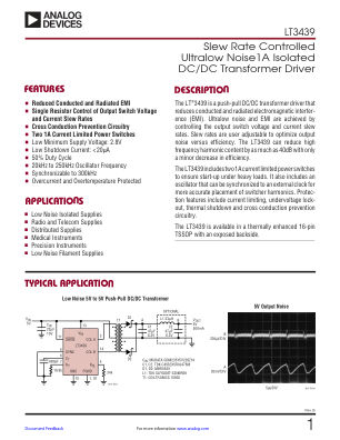 LT3439 datasheet cover page