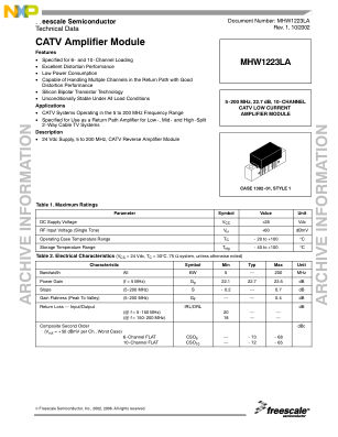 MHW1223LA datasheet cover page