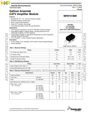 MHW10186N datasheet cover page
