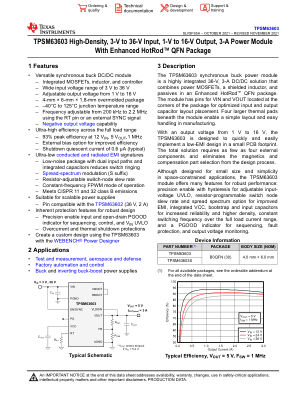 TPSM63603 datasheet cover page