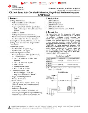 PCM2706C 数据手册首页