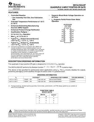 SN74LV32A-EP datasheet cover page