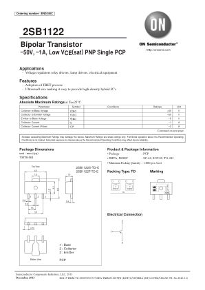 2SB1122 datasheet cover page