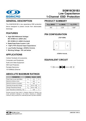SGM18CB1B3 datasheet cover page
