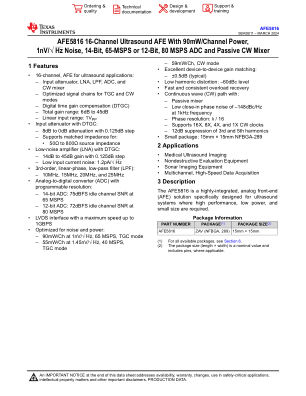 AFE5816 datasheet cover page