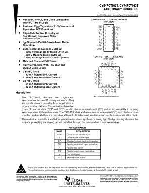 CY74FCT163T 数据手册首页