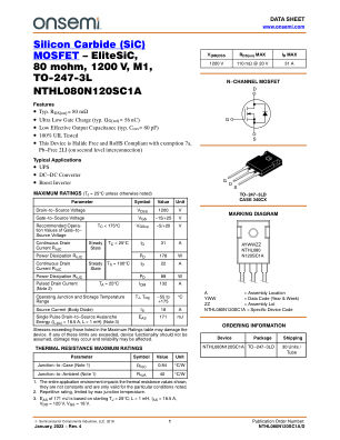 NTHL080N120SC1A 数据手册首页