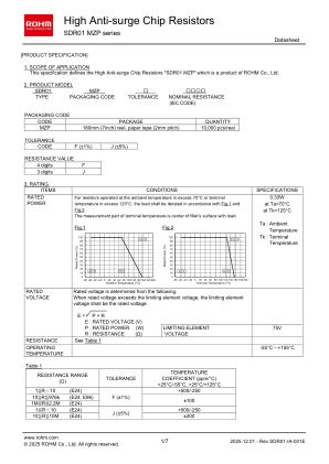 SDR01MZPF 数据手册首页