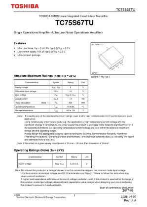 TC75S67TU datasheet cover page